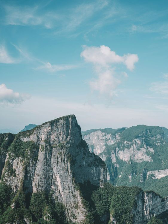 Panorama dalle pareti di Tianmen Mountain
