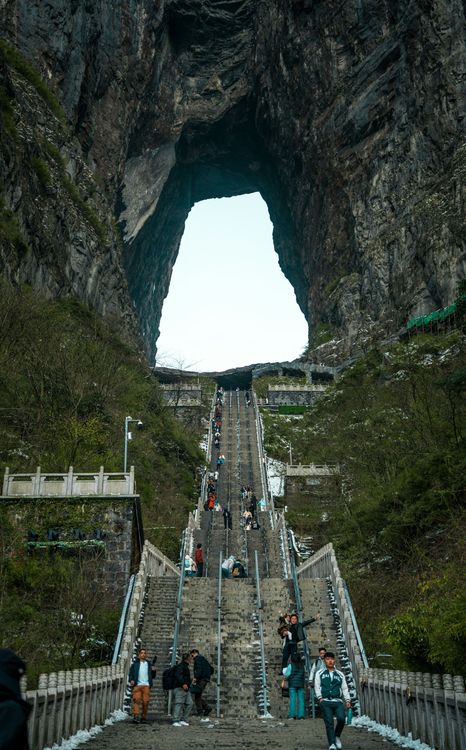 Scalinata verso la Porta del Paradiso, Tianmen Mountain